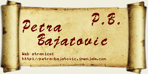 Petra Bajatović vizit kartica